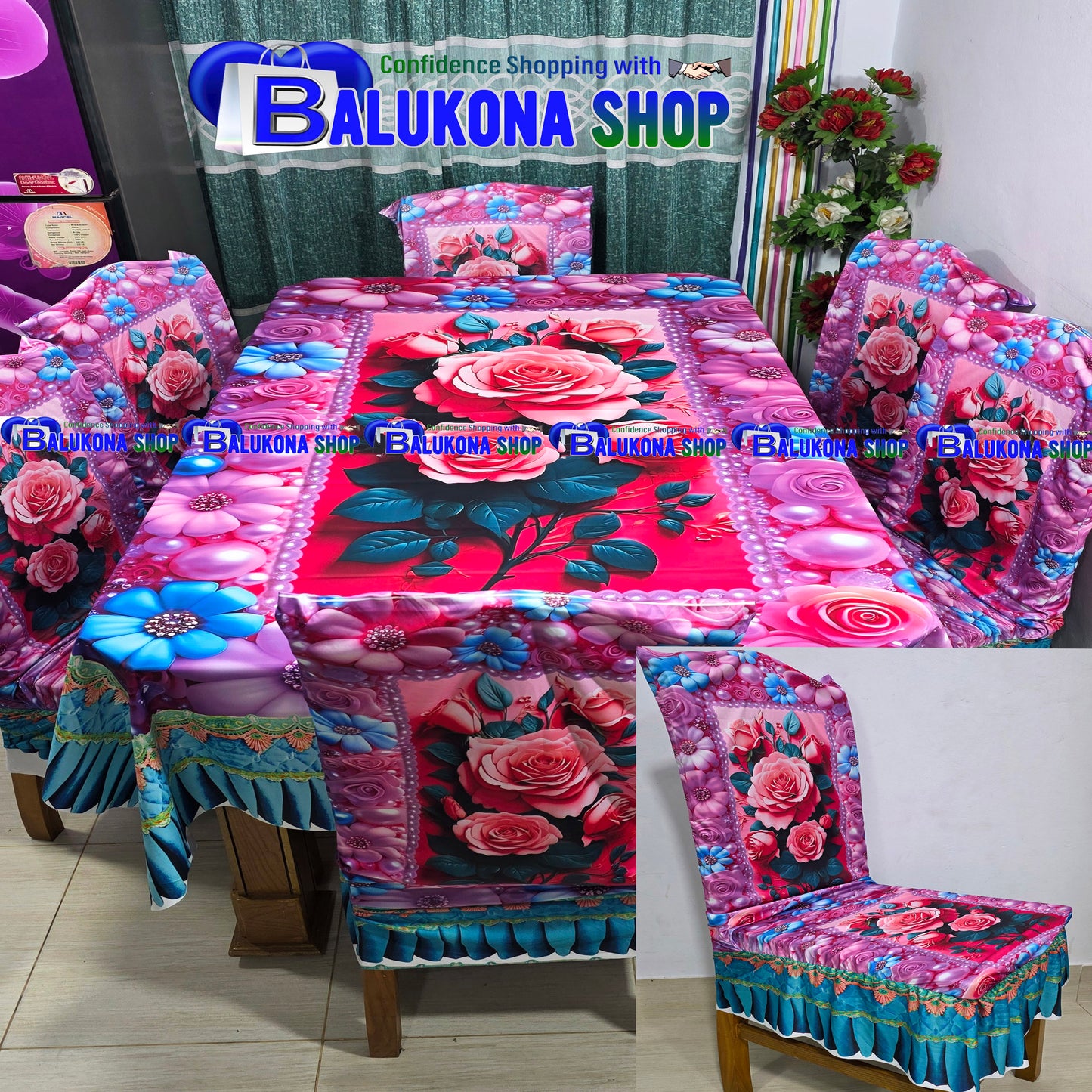 3D ওয়াটারপ্রুফ প্রিমিয়াম কুচি ডাইনিং সেট (DK=8)