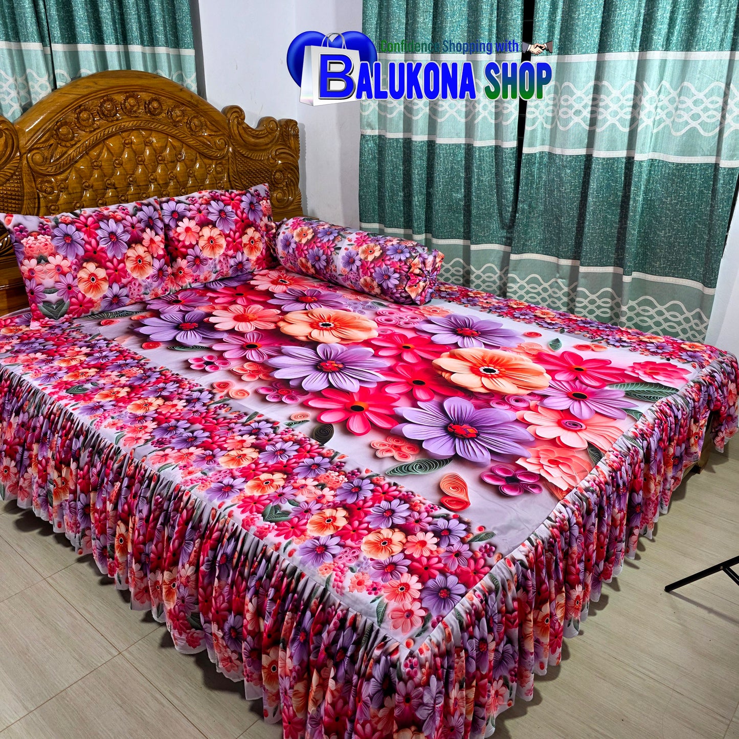 3D ওয়াটারপ্রুফ প্রিমিয়াম কুচি চাদর (BK=4)