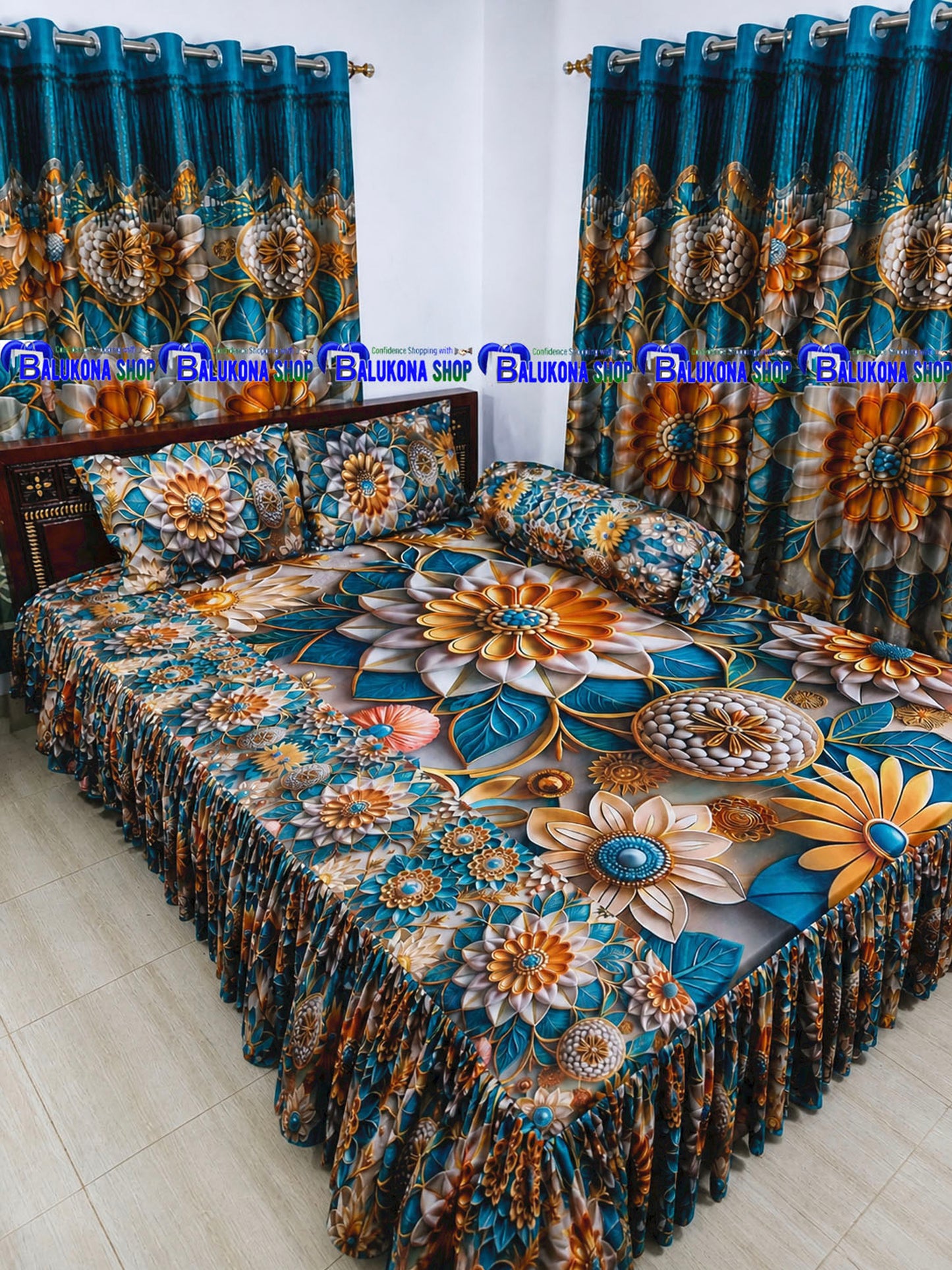 3D ওয়াটারপ্রুফ প্রিমিয়াম কুচি চাদর (BK=8)
