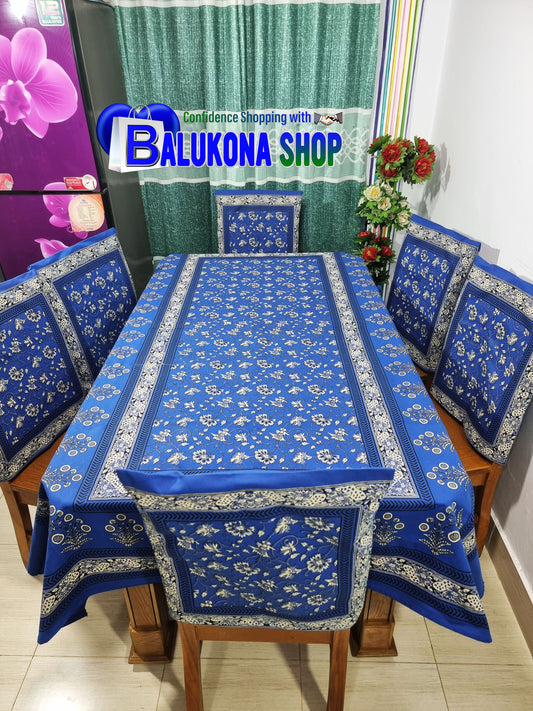 Block Print Cotton Dining Table Cover Set