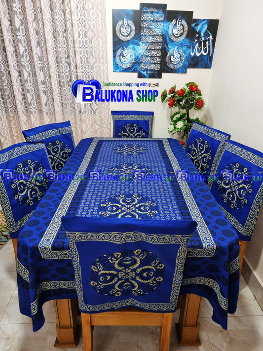Block Print Cotton Dining Table Cover Set