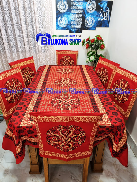 Block Print Cotton Dining Table Cover Set