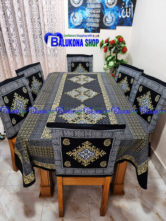 Block Print Cotton Dining Table Cover Set