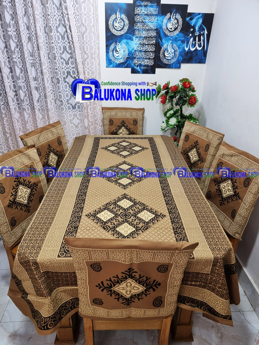 Block Print Cotton Dining Table Cover Set