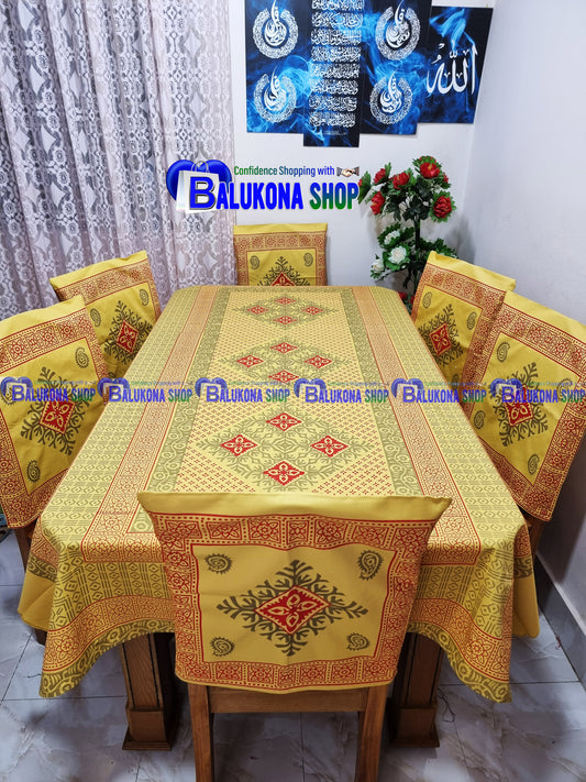 Block Print Cotton Dining Table Cover Set