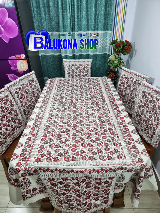 Block Print Cotton Dining Table Cover Set