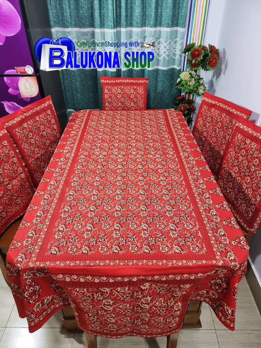 Block Print Cotton Dining Table Cover Set