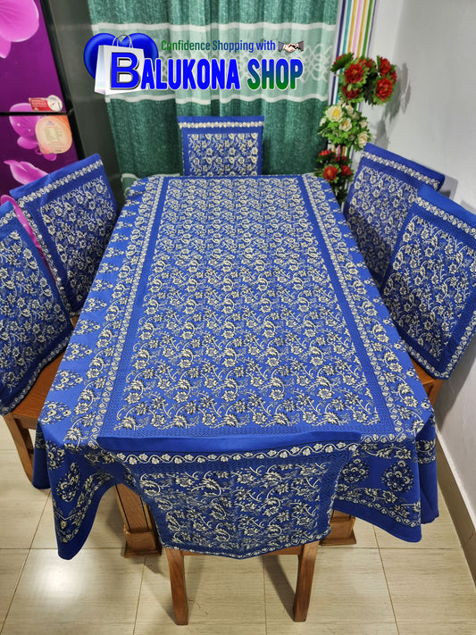 Block Print Cotton Dining Table Cover Set