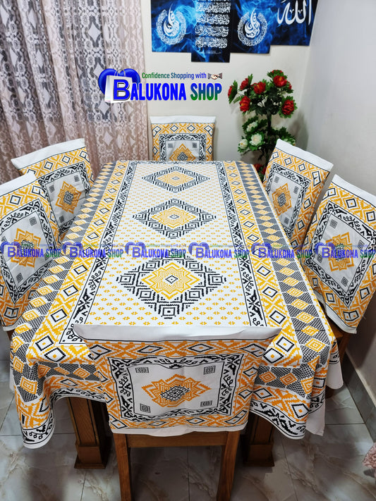 Block Print Cotton Dining Table Cover Set