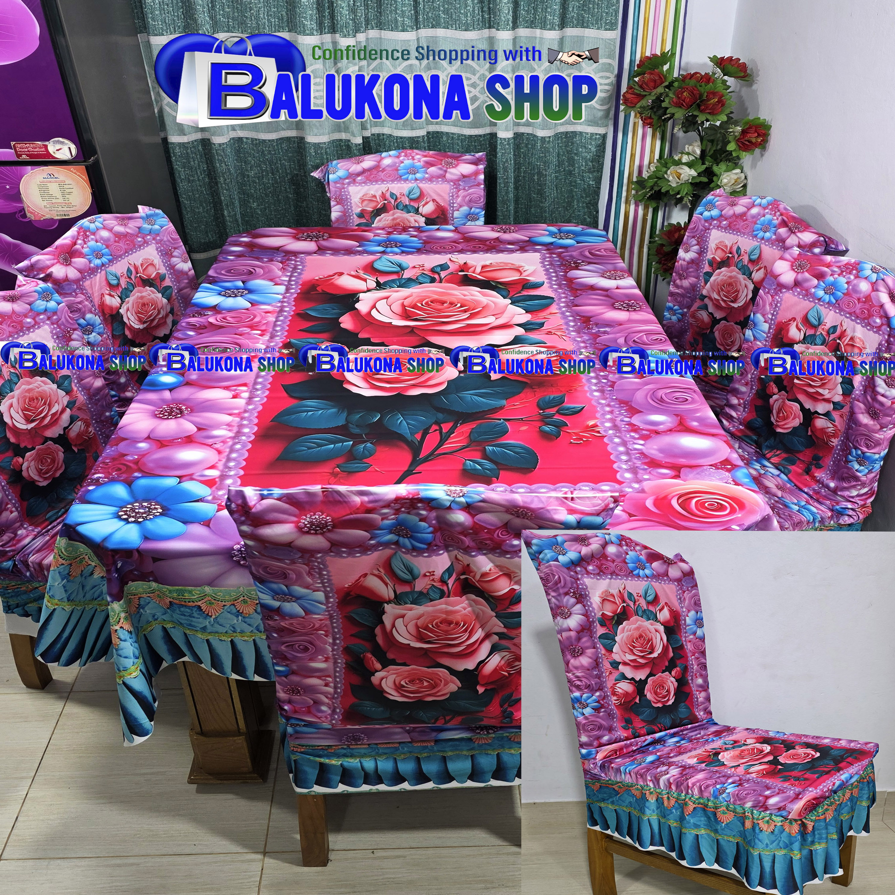 3D ওয়াটারপ্রুফ প্রিমিয়াম কুচি ডাইনিং সেট