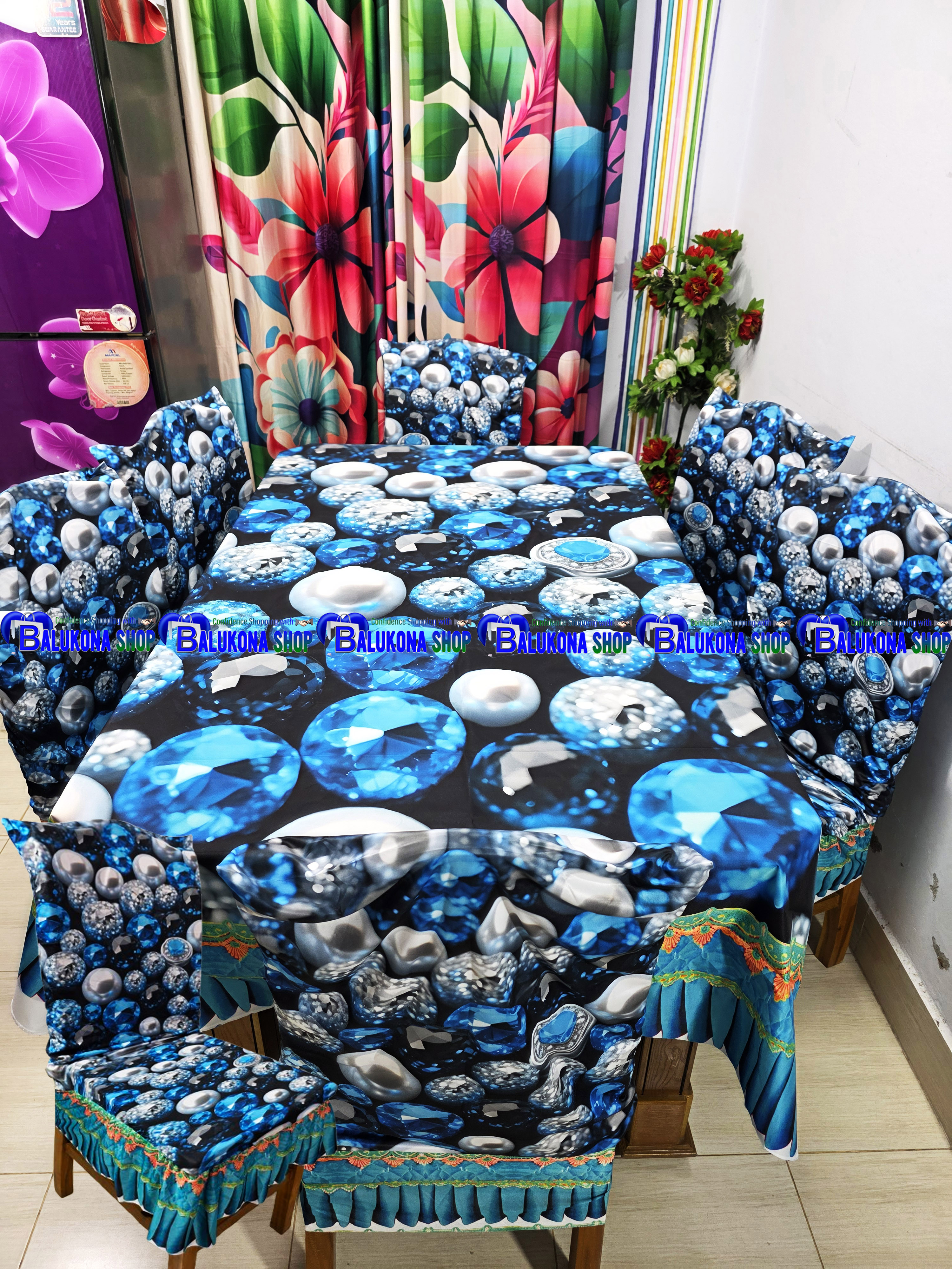 3D ওয়াটারপ্রুফ প্রিমিয়াম কুচি ডাইনিং সেট