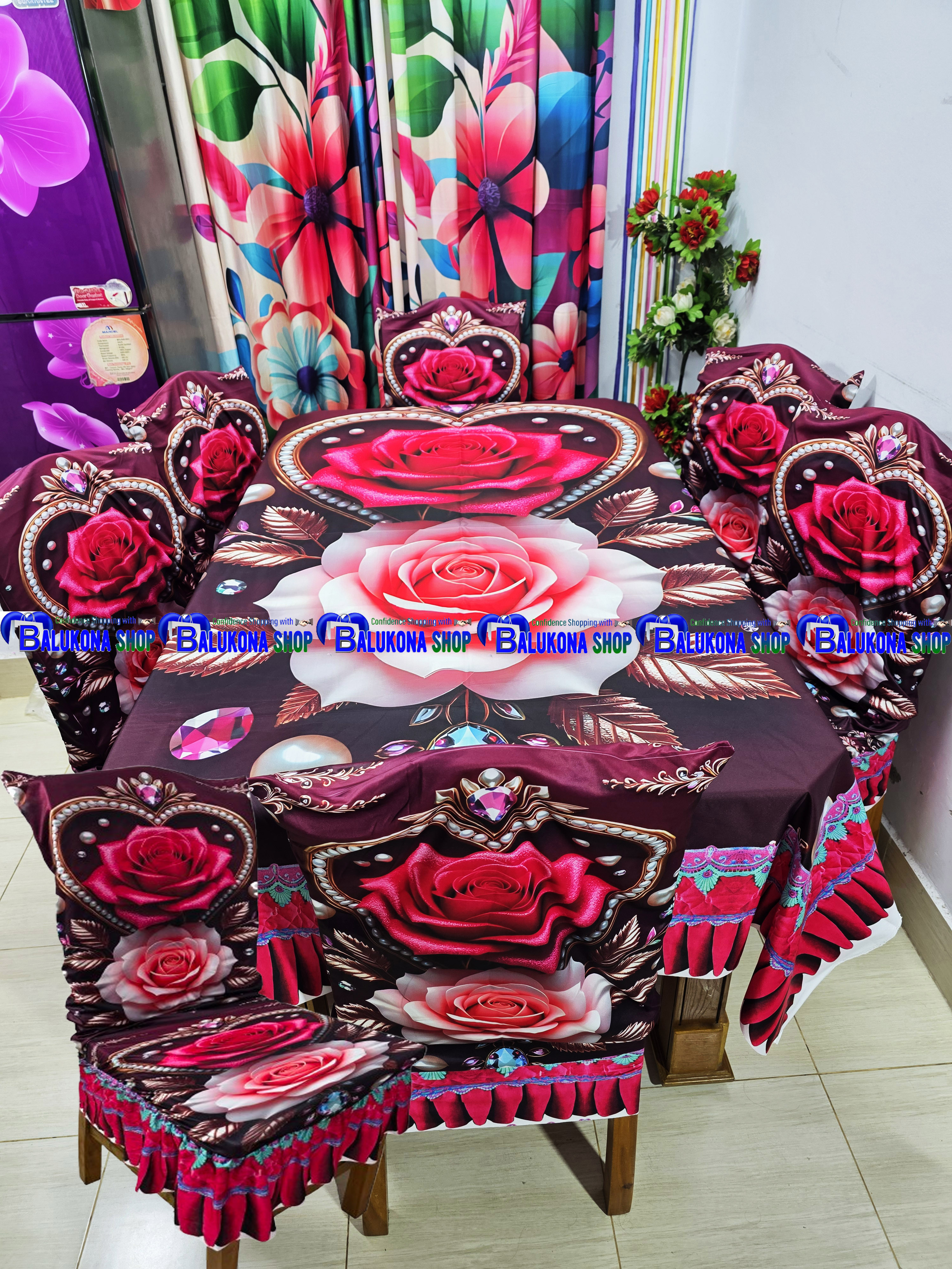 3D ওয়াটারপ্রুফ প্রিমিয়াম কুচি ডাইনিং সেট